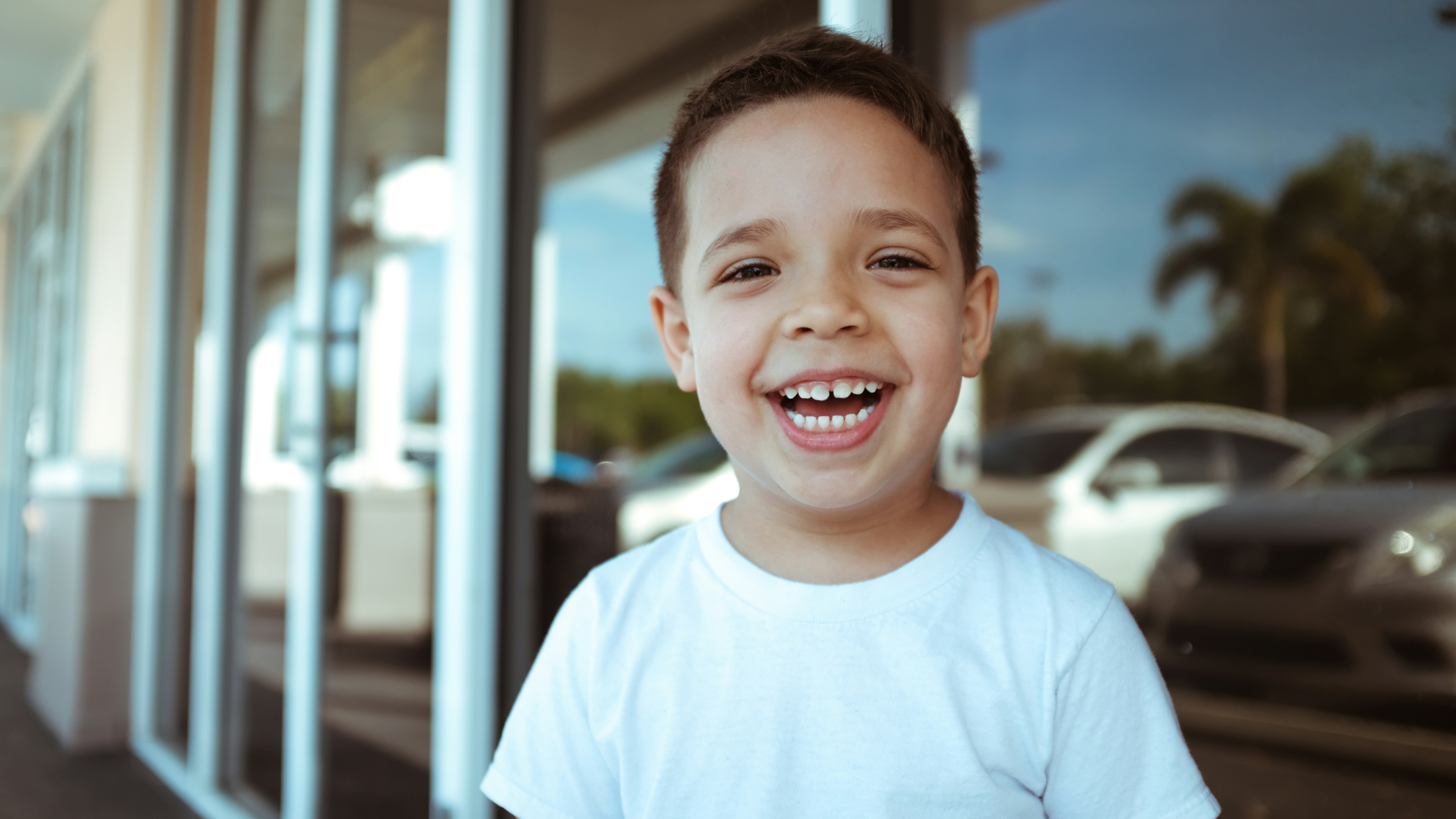 Happy young child smiling